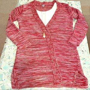 XS J.Jill Marled Red Cardigan